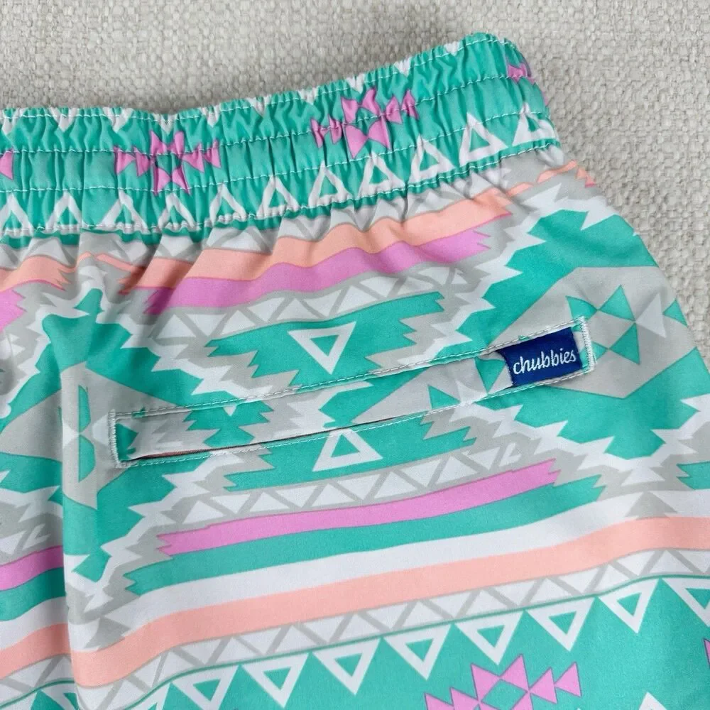 Chubbies Swim Trunks Men's Lined Aztec Multicolor Tribal 7